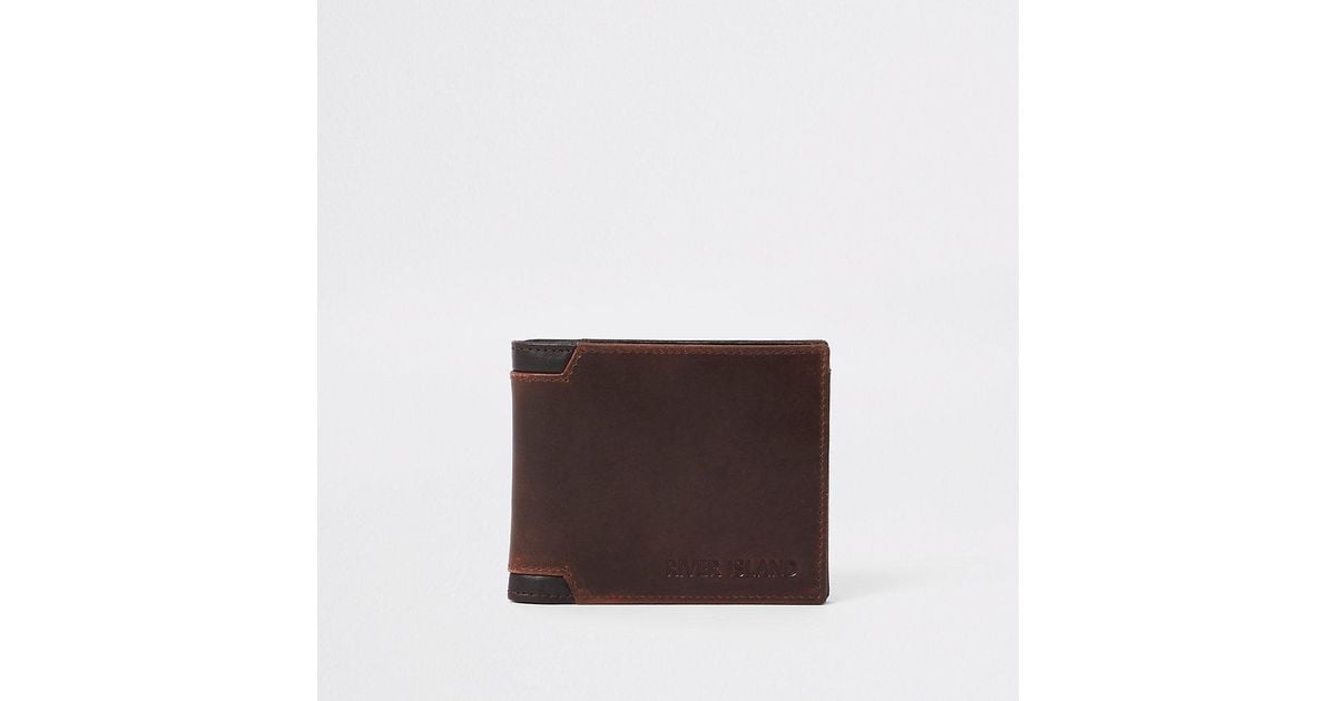 River Island Brown Leather Wallet for Men Lyst