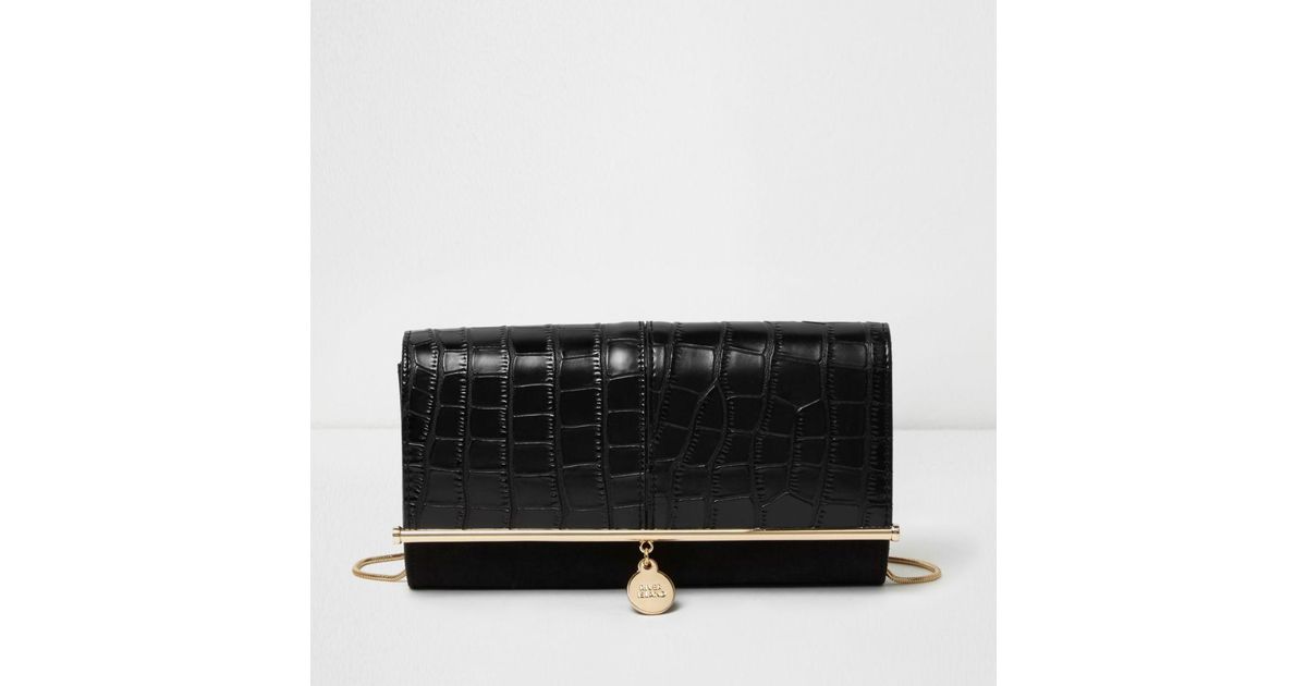 river island black clutch bag