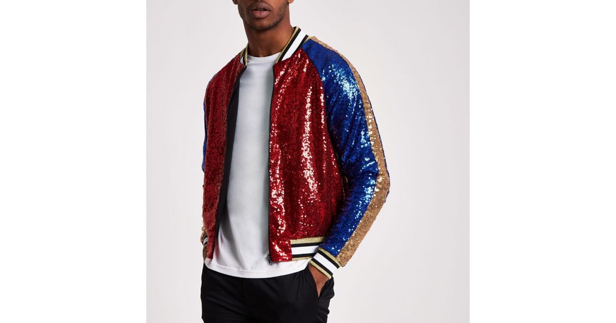 Sequin on sale bomber men