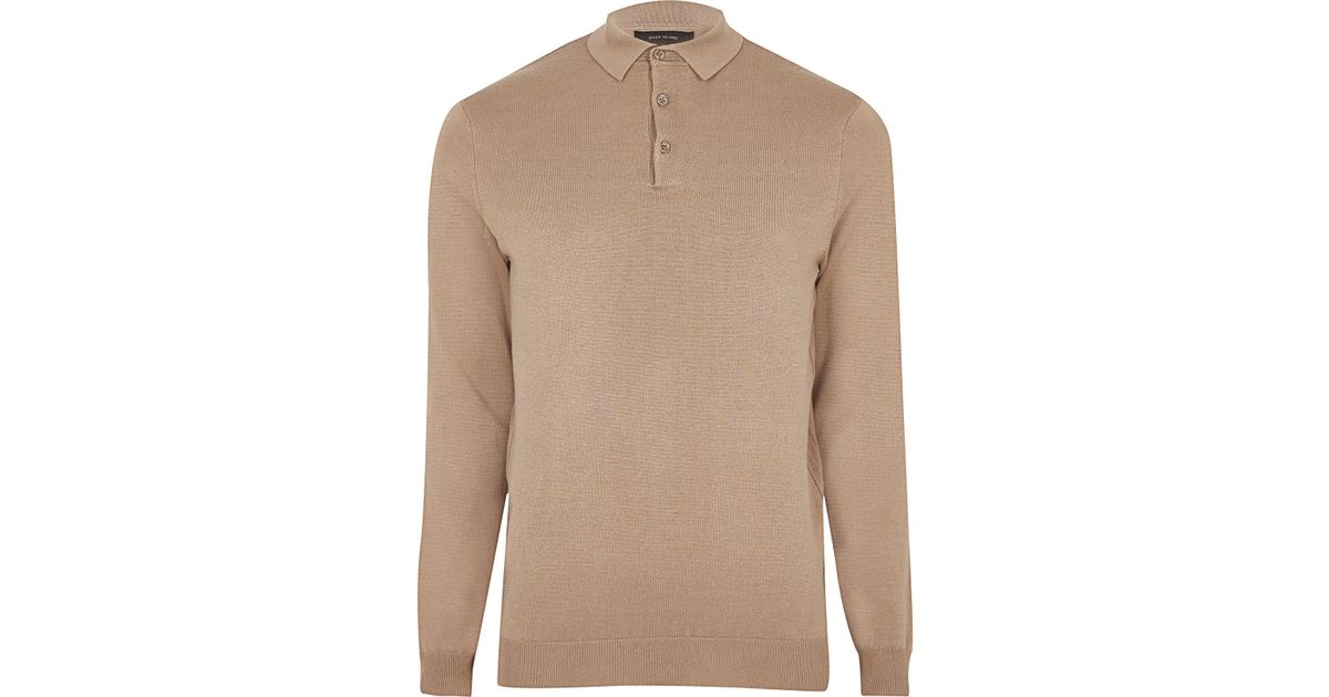 river island long sleeve polo