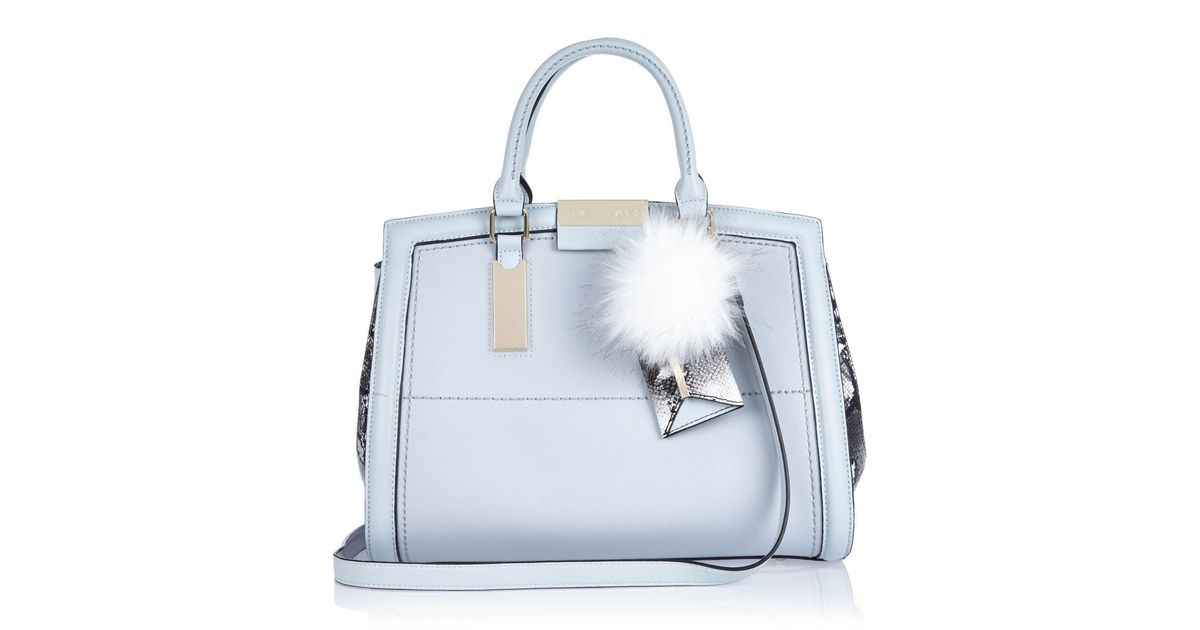 River Island Light Blue Pom Pom Handbag Lyst UK