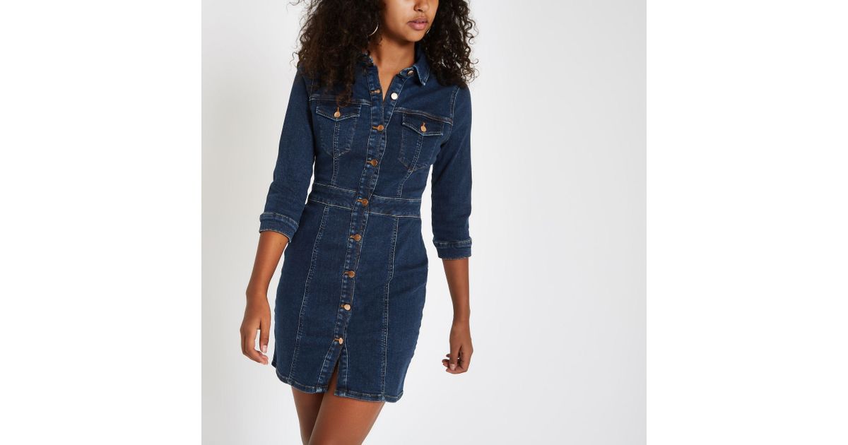 fitted blue jean dress