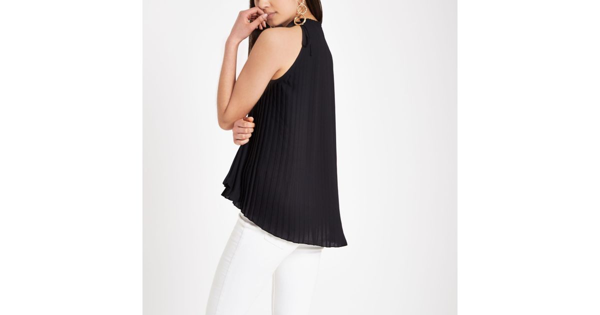 river island black halter neck dress