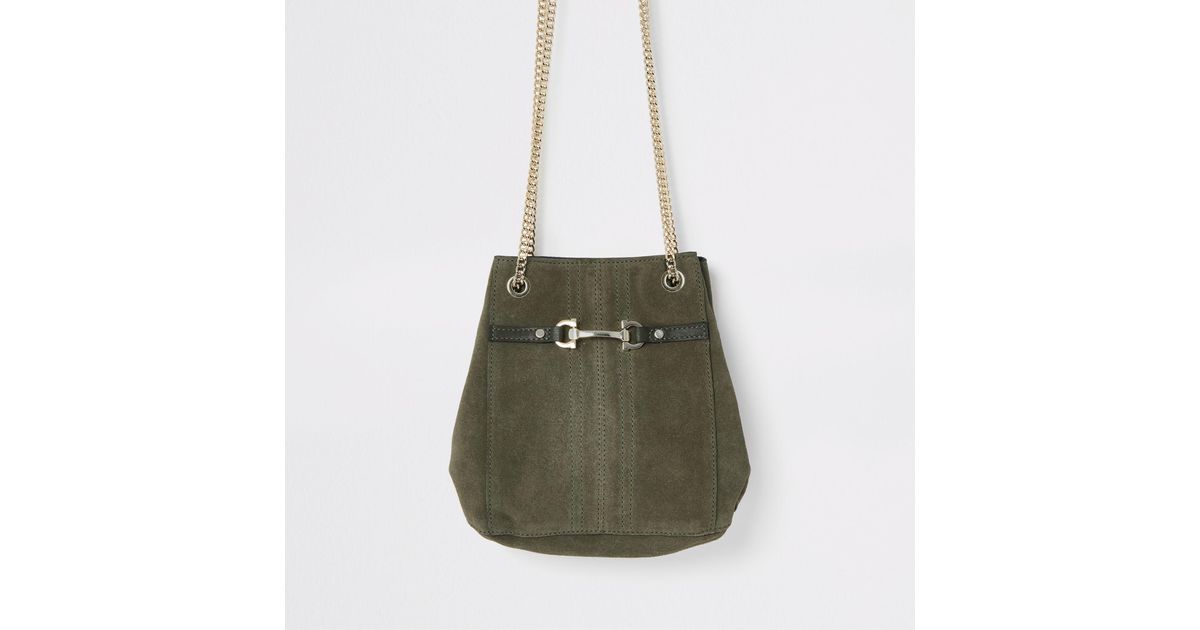 River Island Leather Snaffle Front Mini Slouch Bag Lyst