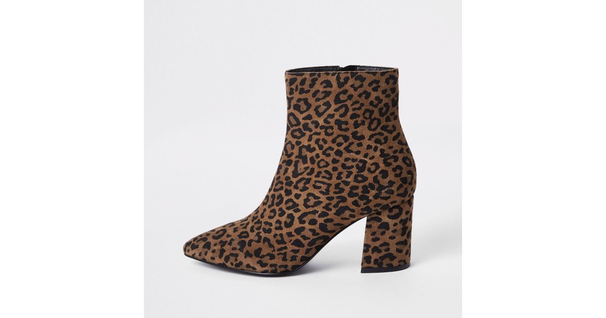 wide fit animal print ankle boots