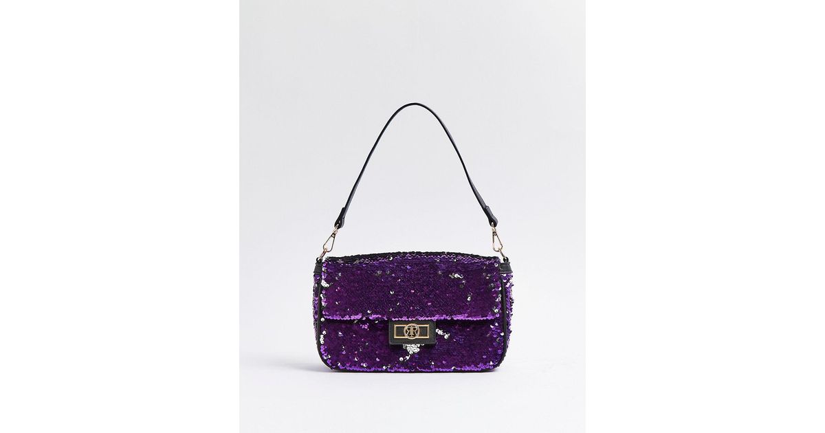 Baguette - Purple sequined bag