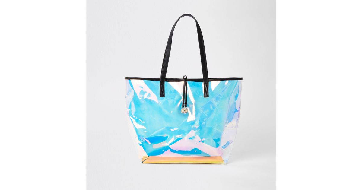 silver beach bag river island