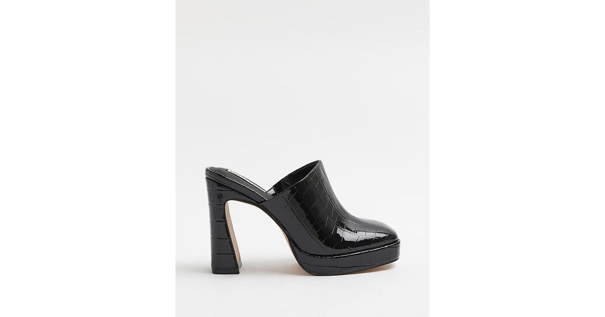River Island Closed Toe Platform Shoes in Black Lyst UK