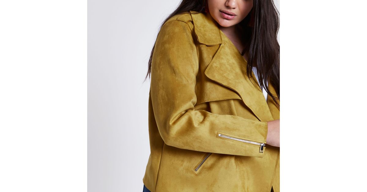 river island yellow puffer coat