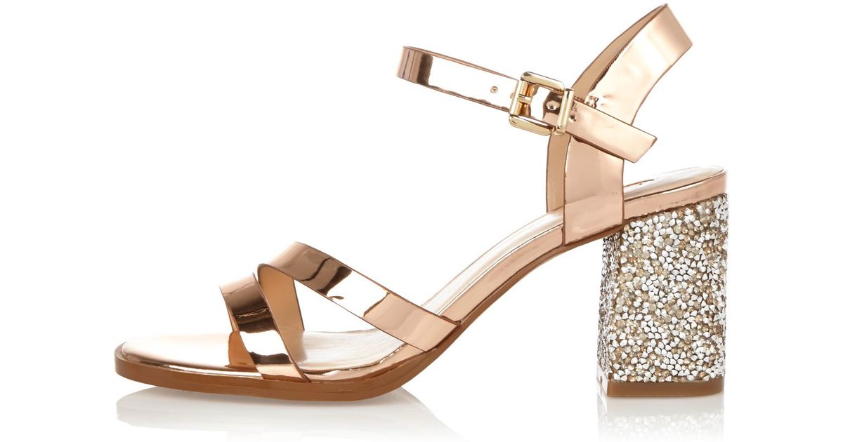 rose gold sandal heels
