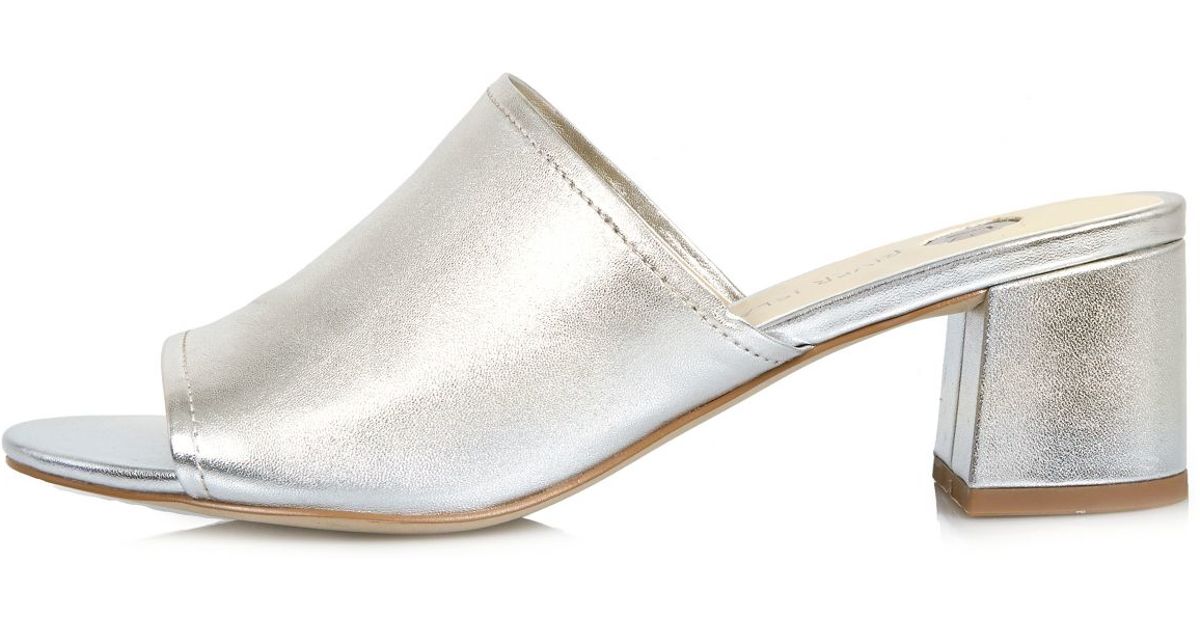 silver mule flats