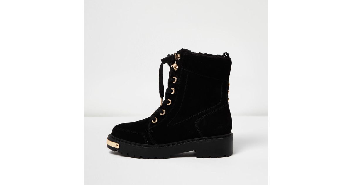 black suede lace up boots