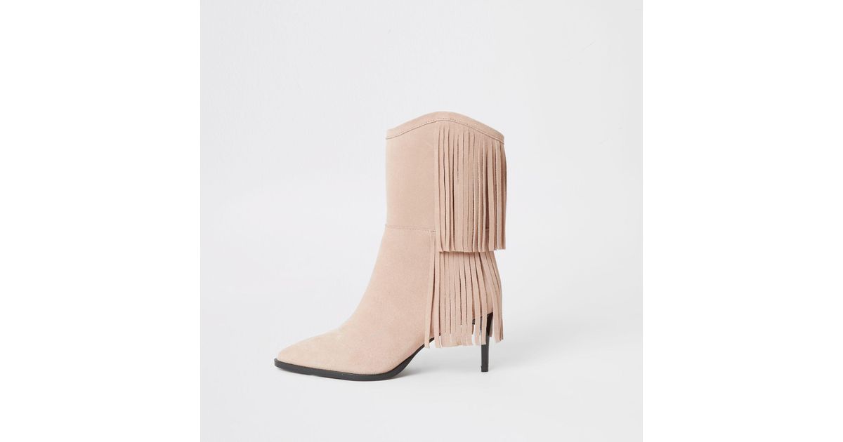 suede mid heel boots