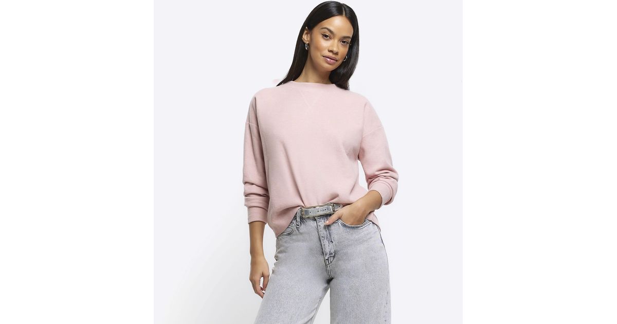 River island pink discount sweatshirt