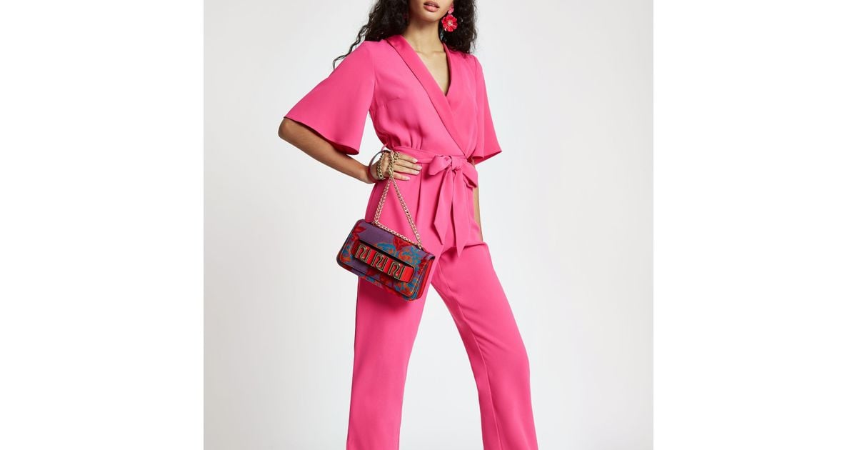 river island pink jumpsuit