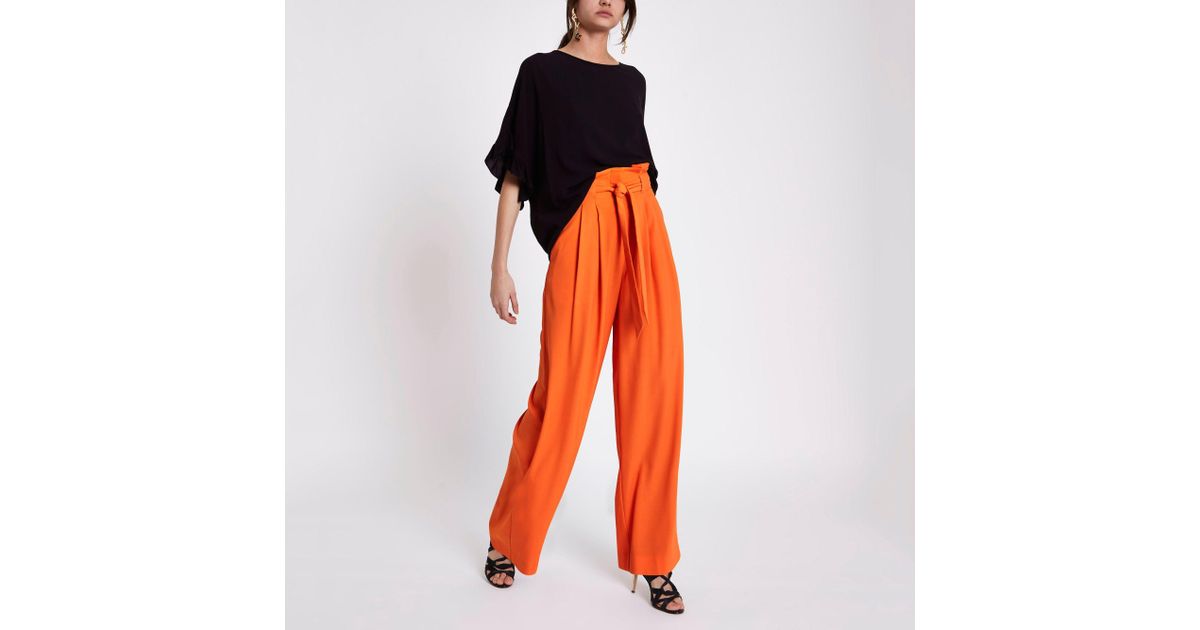 River Island Synthetic Orange Paperbag 