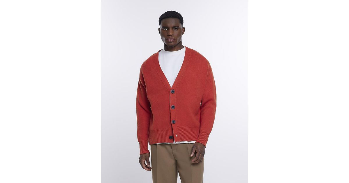 River island deals red cardigan