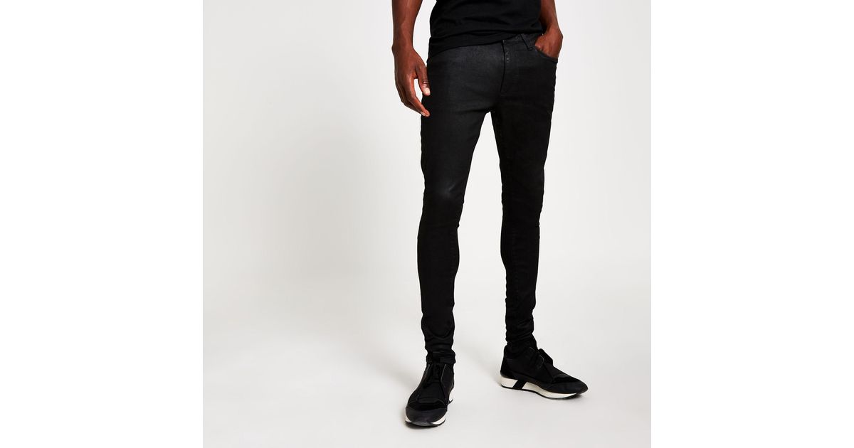 mens coated jeans