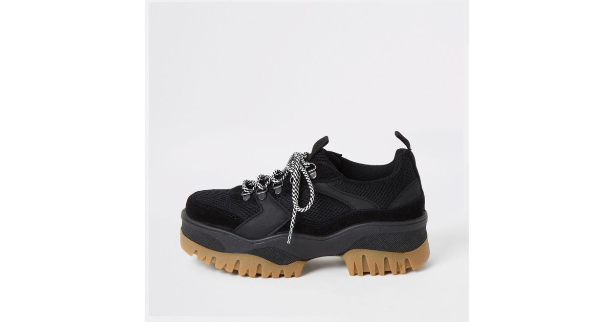 river island black chunky trainers