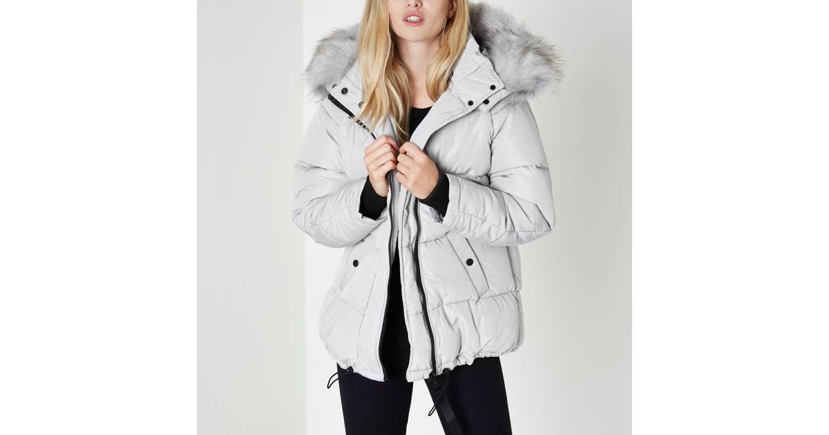 river island grey coat