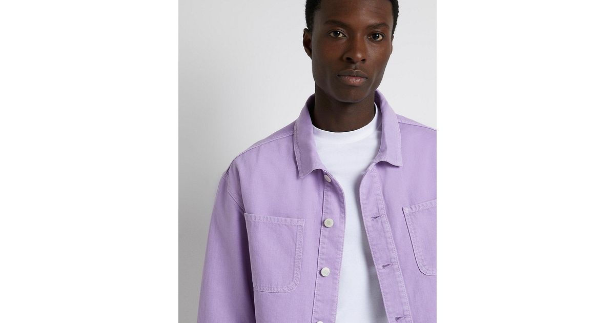 River Island Purple Boxy Fit Denim Jacket for Men Lyst UK