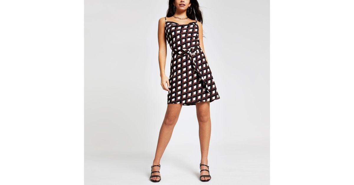 river island belted slip dress