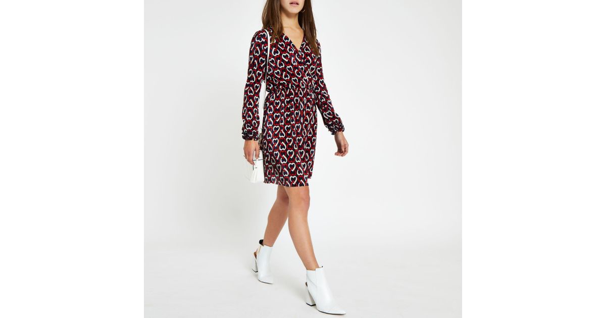 river island heart print dress