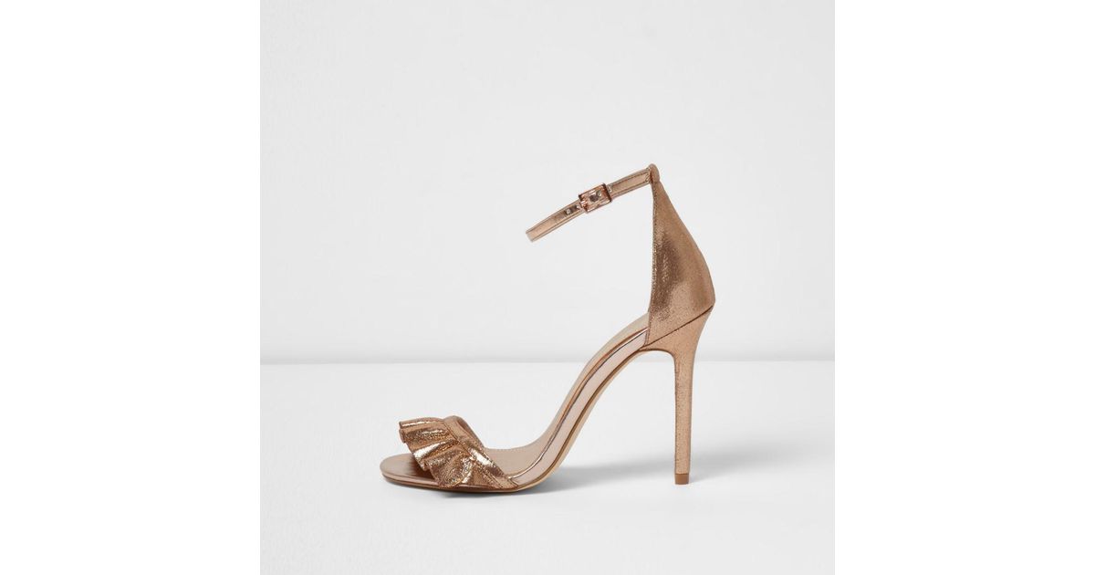 river island rose gold sandals