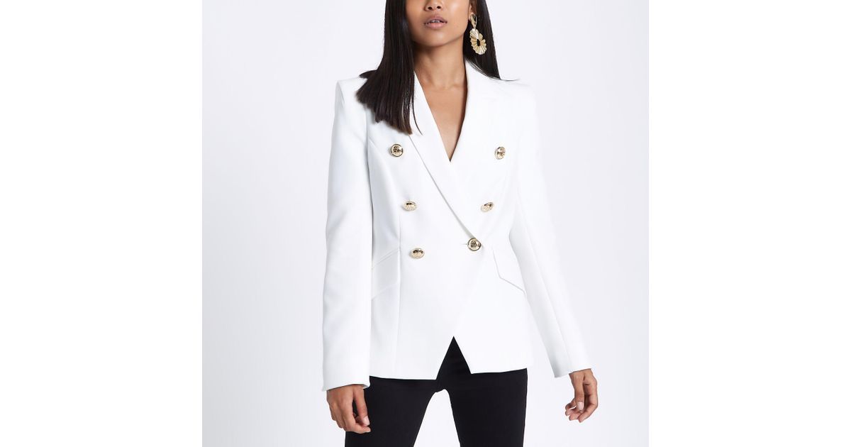 Petite Double Breasted Tux Blazer 