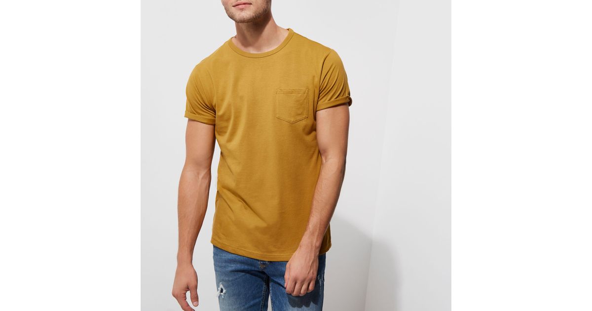Dark yellow top t shirt