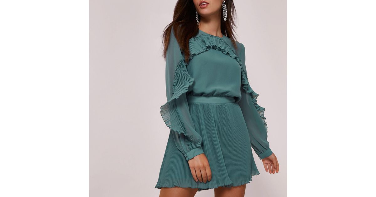 green long sleeve playsuit