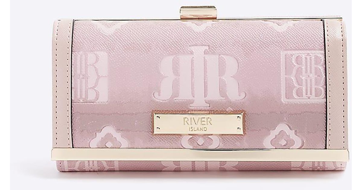 River island pink monogram bag hot sale