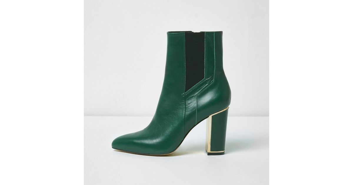 green block heel boots