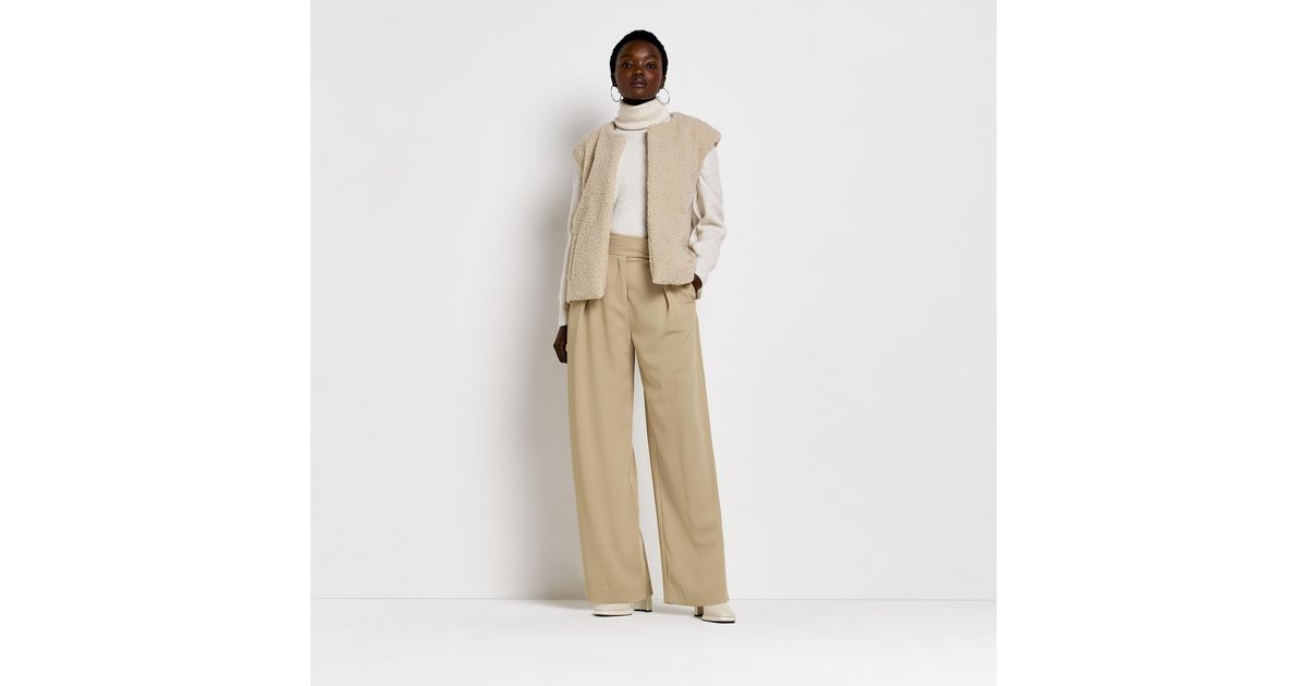 River Island Cream Gilet in Natural Lyst UK