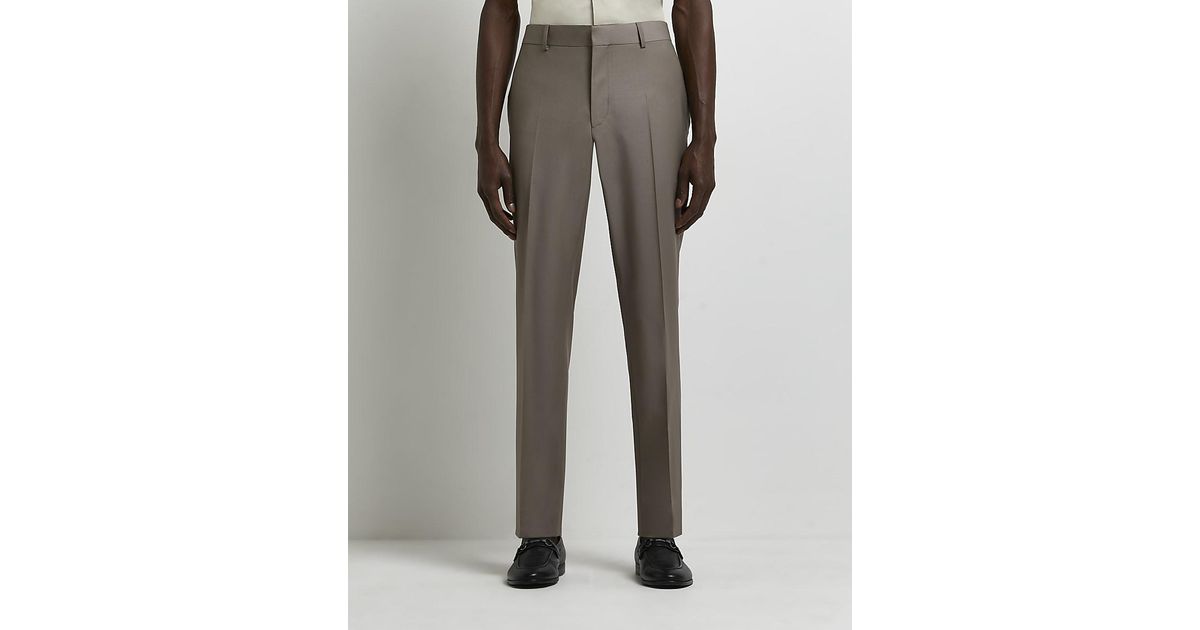 River Island Grey Skinny Fit Wool Suit 