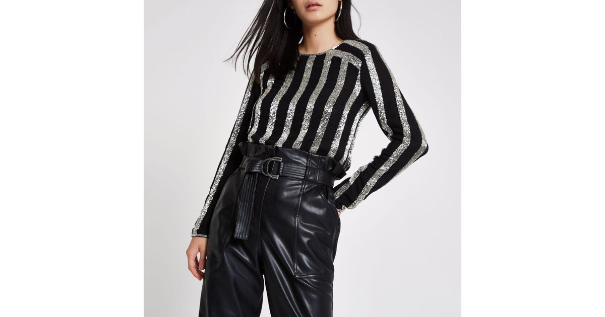 sequin stripe top