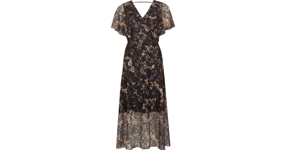 river island wrap dress with lace detail
