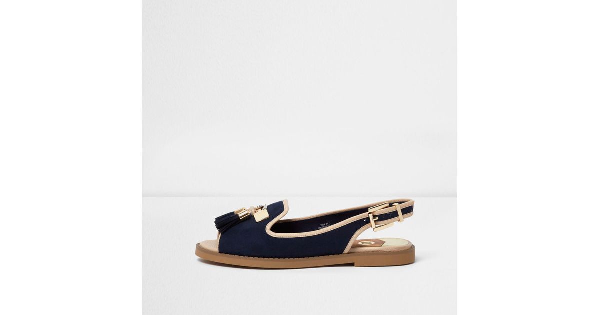 navy peep toe slingbacks