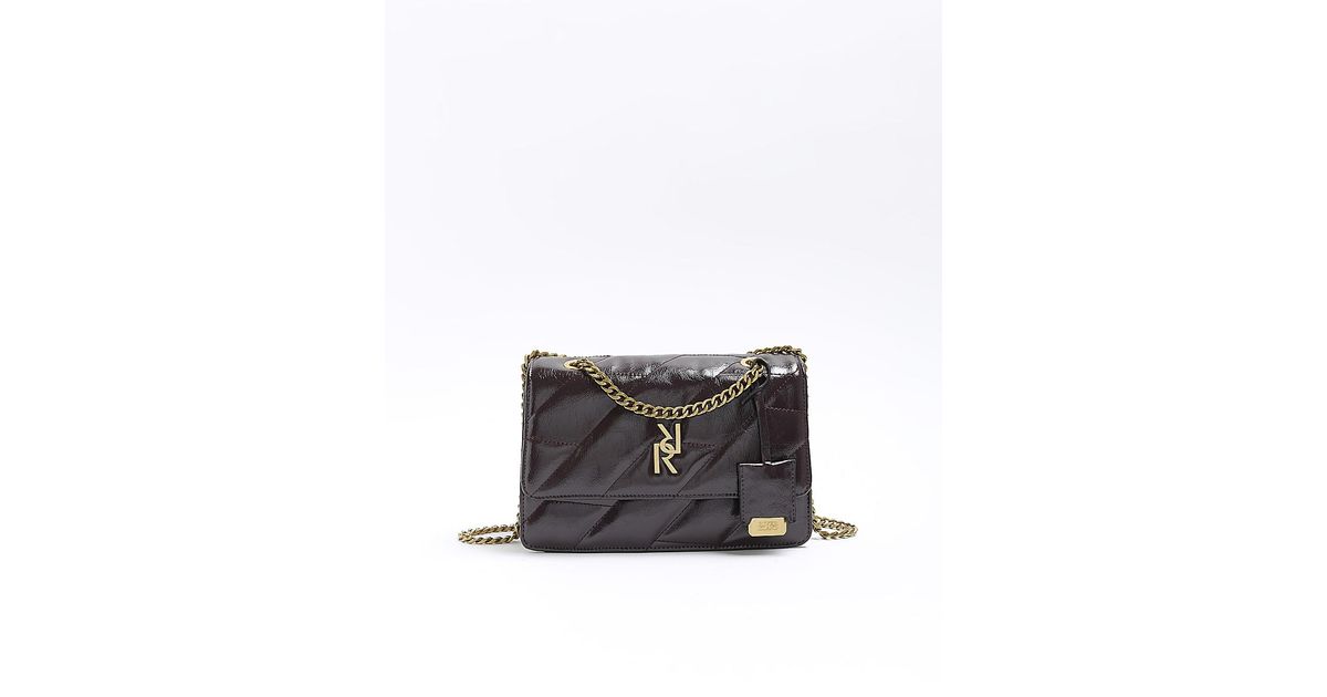 River Island Red Quilted Shoulder Bag in Grey Lyst UK