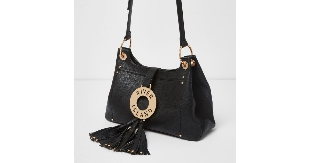 black tassel cross body bag