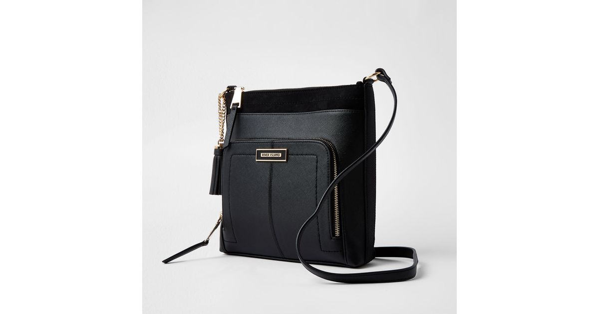 River Island Zip Pocket Messenger Bag 