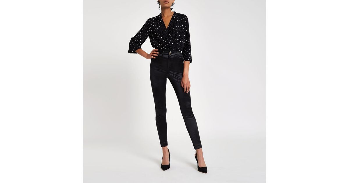 High Waist Skinny Disco Trousers 
