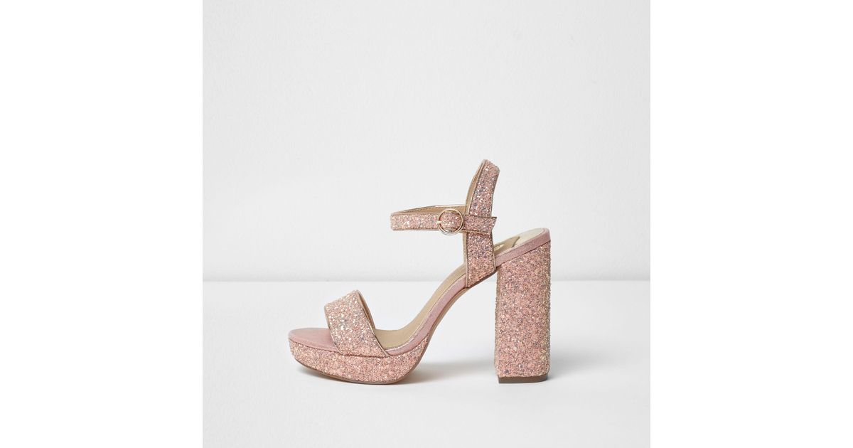river island pink sandals