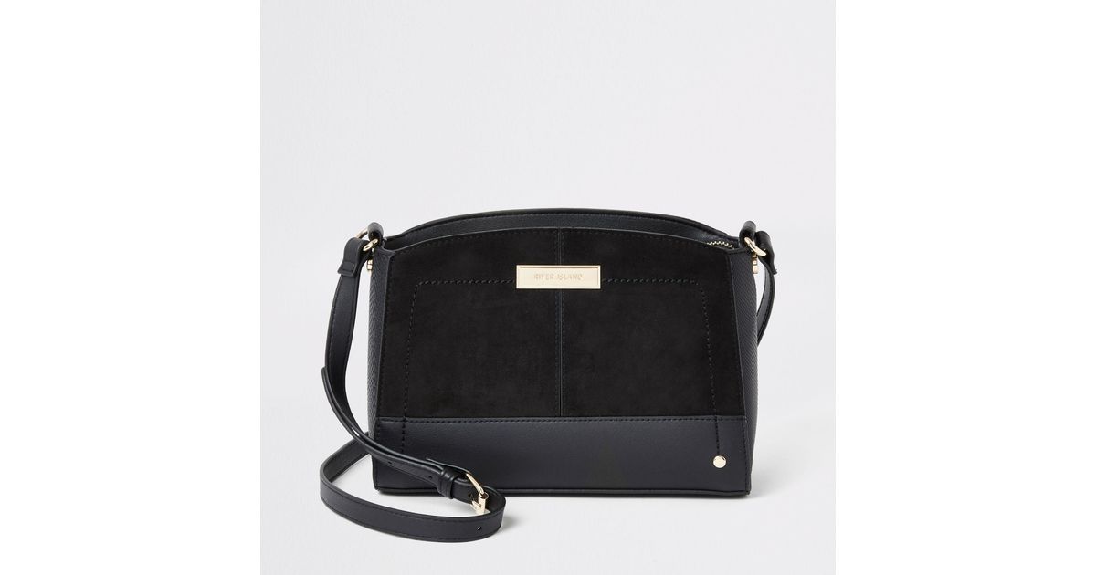 black suede across body bag