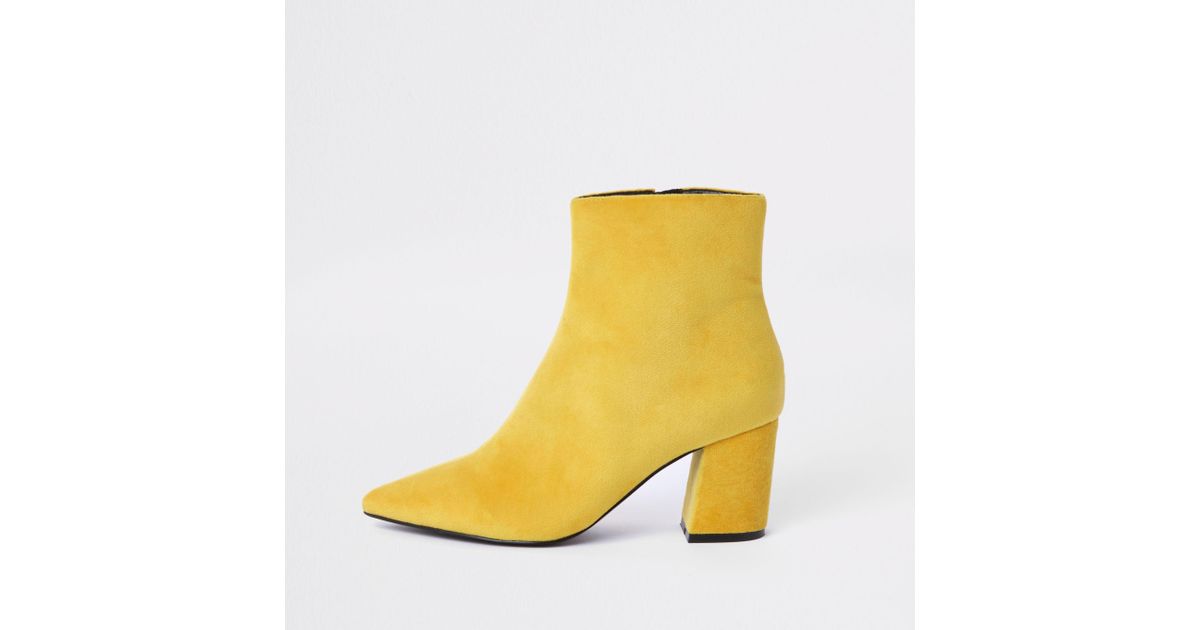 River Island Pointed Block Heel Boots 
