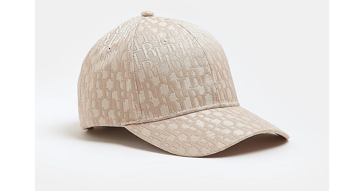 River Island Pink Ri Monogram Print Cap 