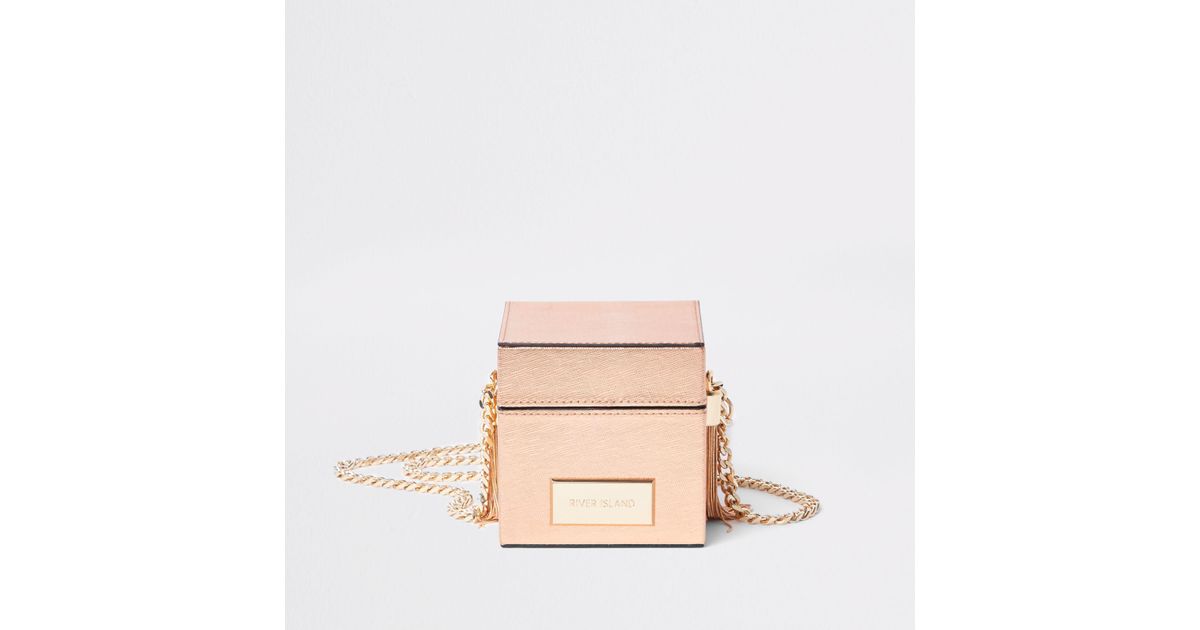 river island rose gold bag