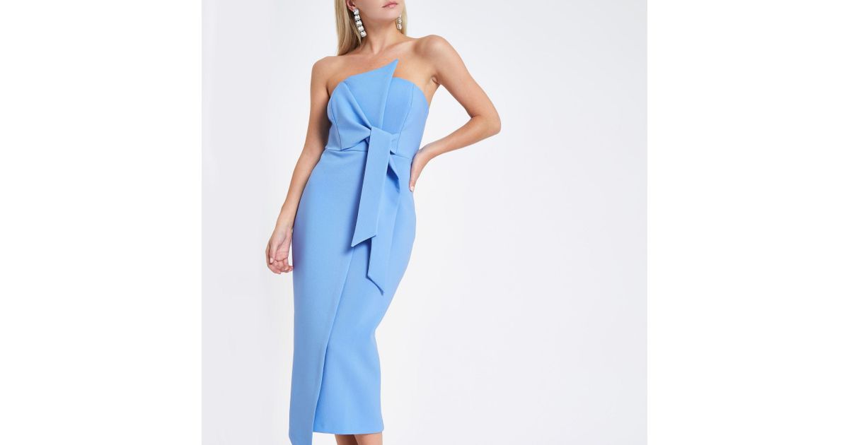 light blue bandeau dress