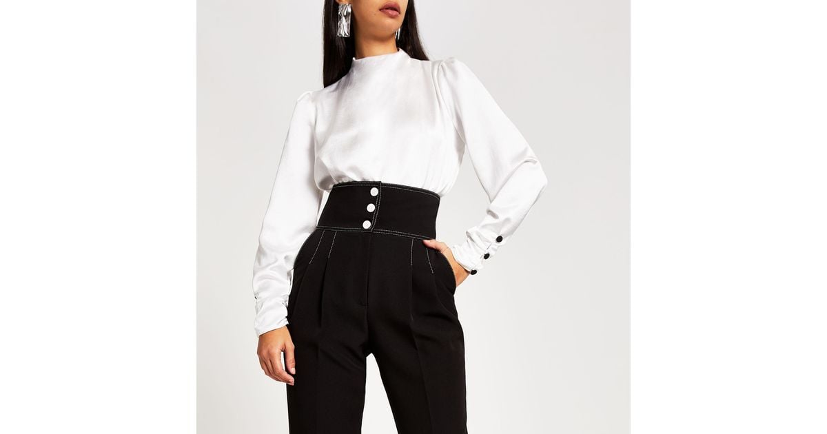 River Island White Long Sleeve Blouse | Lyst