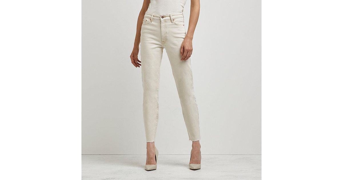 River Island Denim Ecru High Waisted 